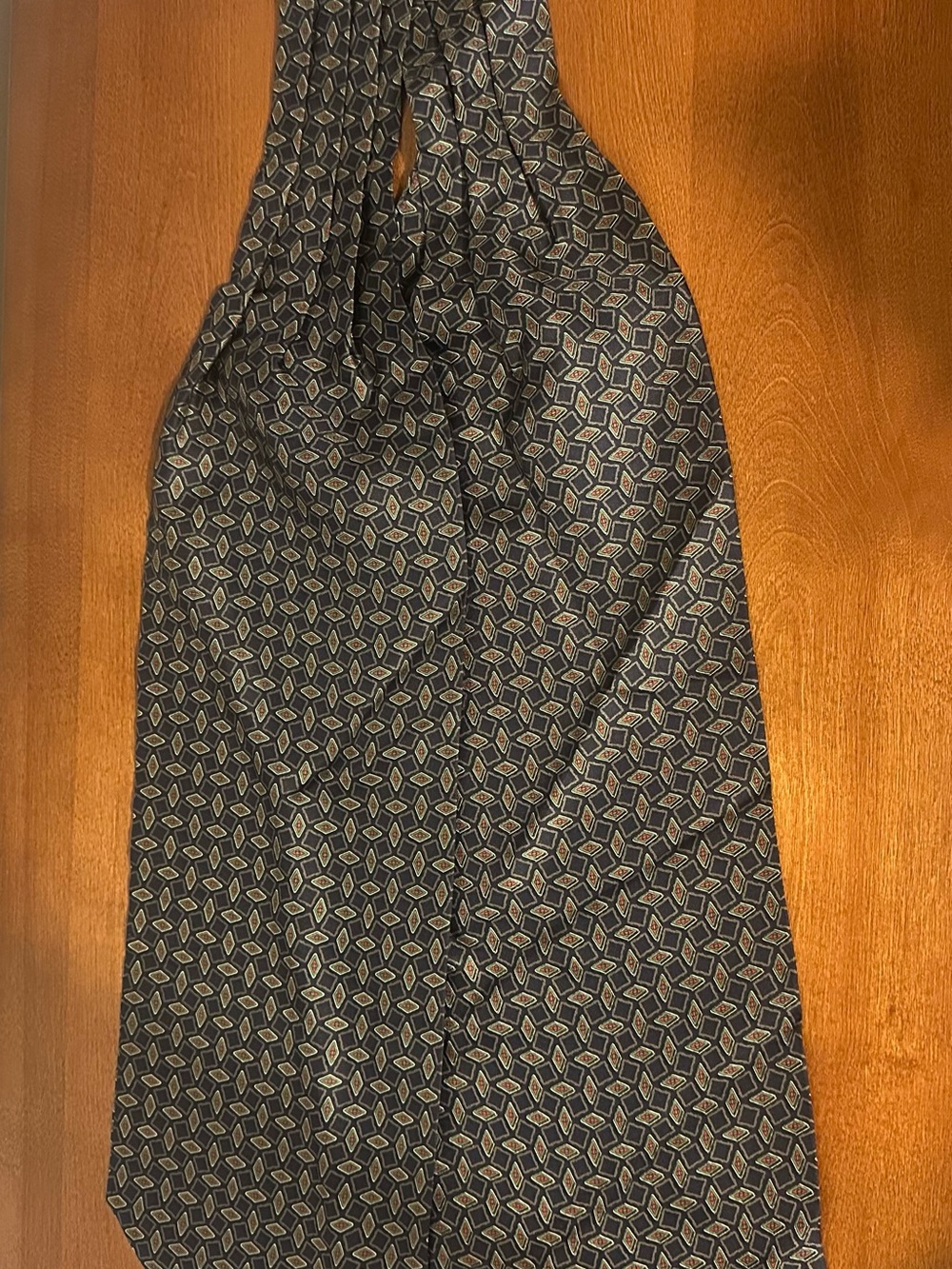 Classic Geometric Navy Men's ascot Tie